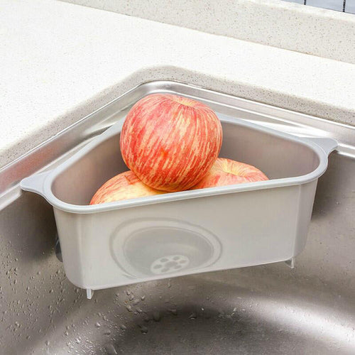 Multi-Function Triangle Sink Storage Rack – Kitchen Drain Basket & Sponge Holder (Sold by SabbaVie™)