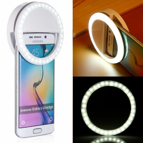📸 SabbaVie™ Portable Selfie Ring Light Clip – 3-Mode LED Phone Ring