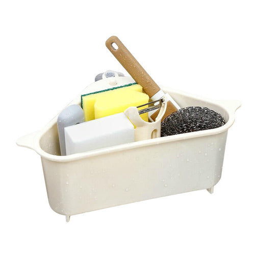 Multi-Function Triangle Sink Storage Rack – Kitchen Drain Basket & Sponge Holder (Sold by SabbaVie™)