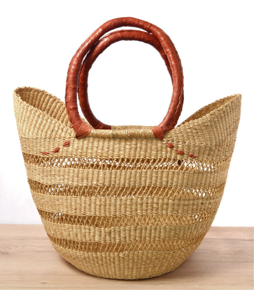 SabbaVie™ Tote Shopping Basket – Handwoven Natural Mesh