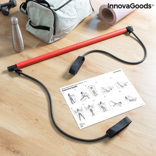 Portable Fitness Bar with Resistance Bands & Full-Body Workout Guide (Sold by SabbaVie™)