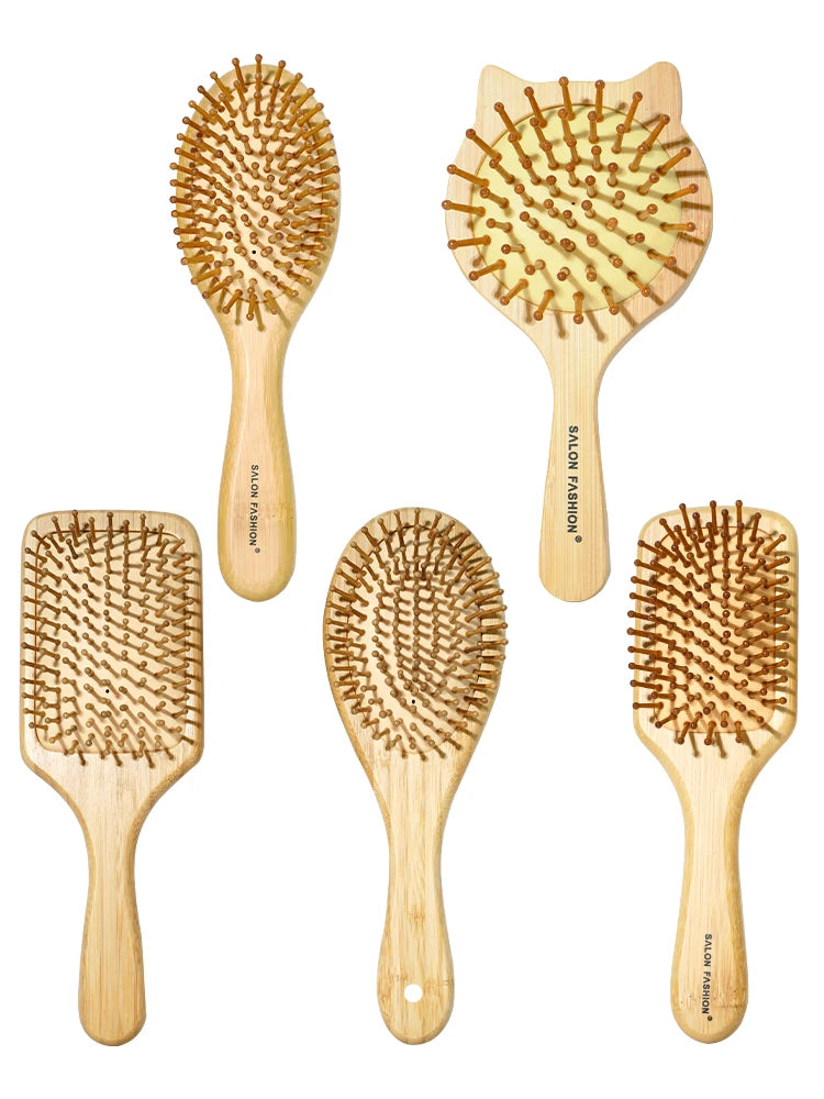 🪵 SabbaVie™ Natural Bamboo Hair Comb Collection — Anti-Static Massage & Detangling Brush Set