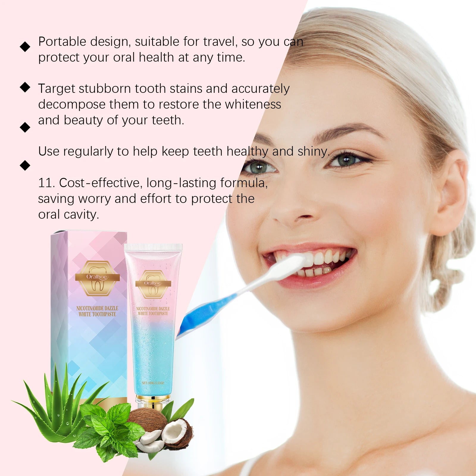 Teeth Whitening & Fresh Breath Toothpaste | Removes Stains, Whitens, and Protects Oral Hygiene (Sold by SabbaVie™)