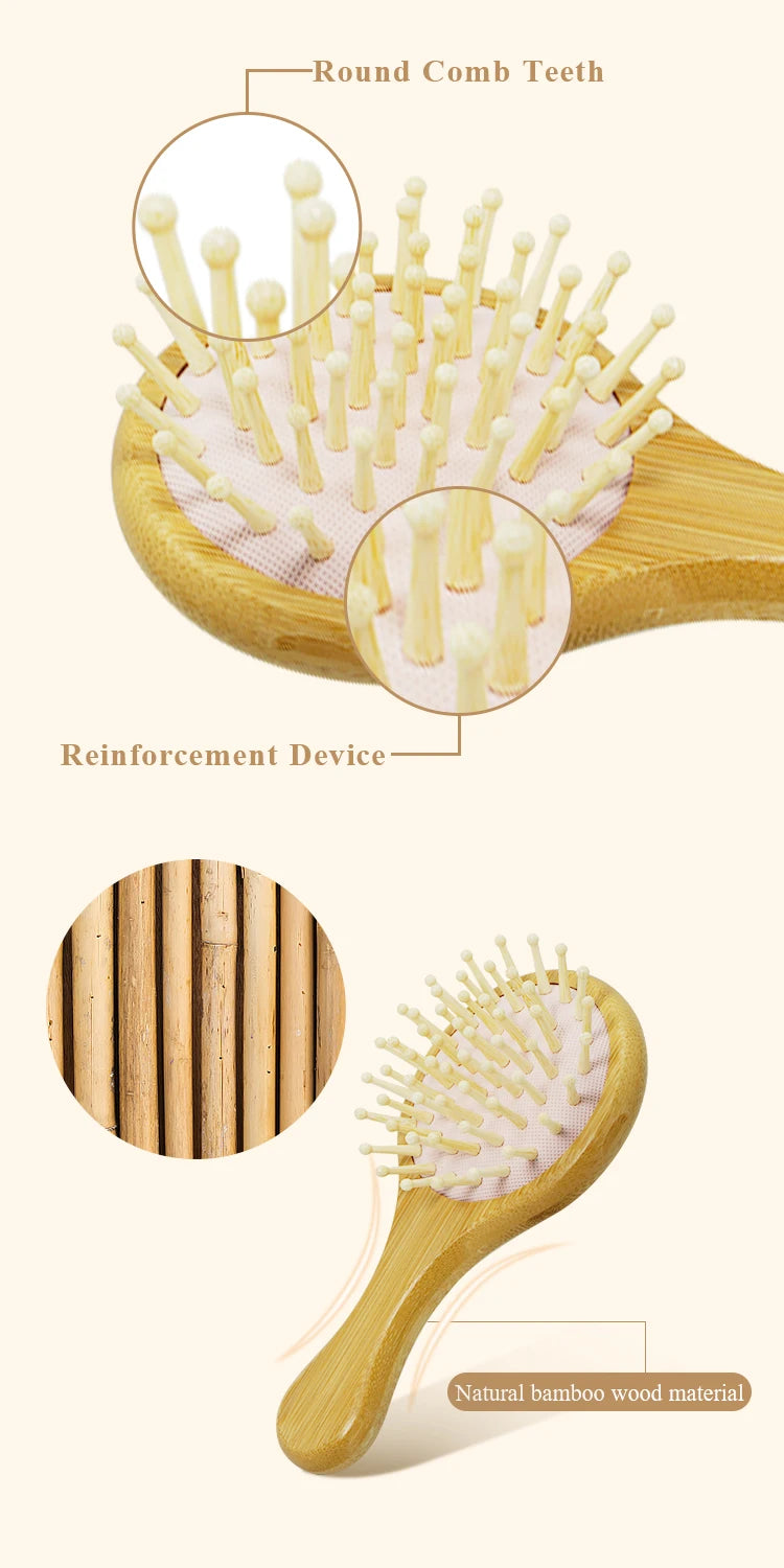 🪵 SabbaVie™ Natural Bamboo Hair Comb Collection — Anti-Static Massage & Detangling Brush Set