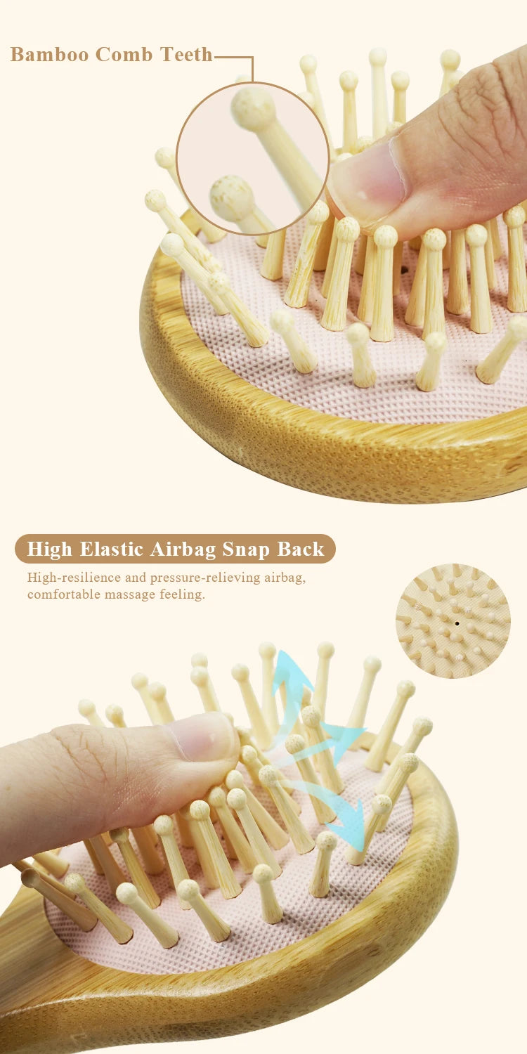 🪵 SabbaVie™ Natural Bamboo Hair Comb Collection — Anti-Static Massage & Detangling Brush Set