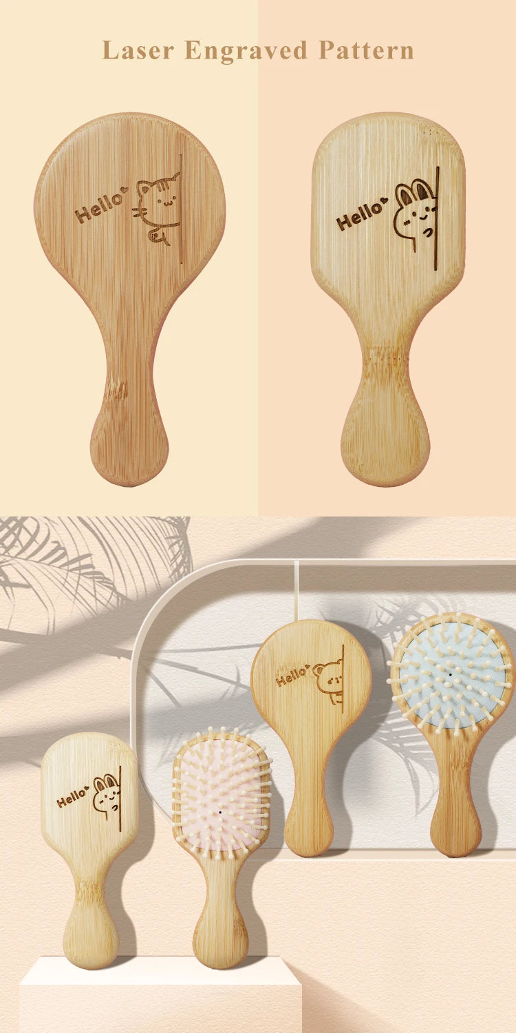 🪵 SabbaVie™ Natural Bamboo Hair Comb Collection — Anti-Static Massage & Detangling Brush Set