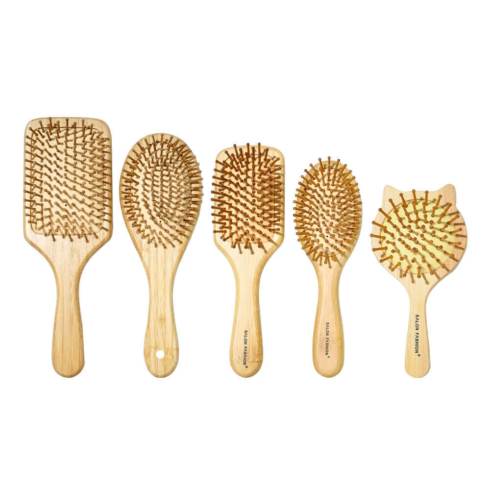🪵 SabbaVie™ Natural Bamboo Hair Comb Collection — Anti-Static Massage & Detangling Brush Set