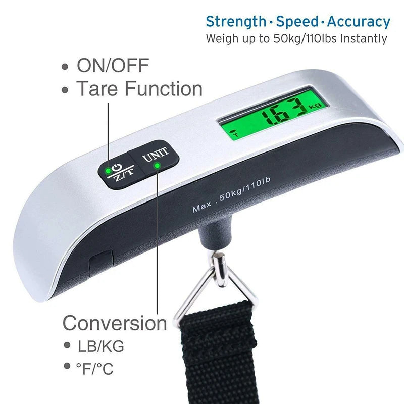 ⚖️ 🔟 SabbaVie™ Digital Luggage Scale — Portable Travel Weight Checker