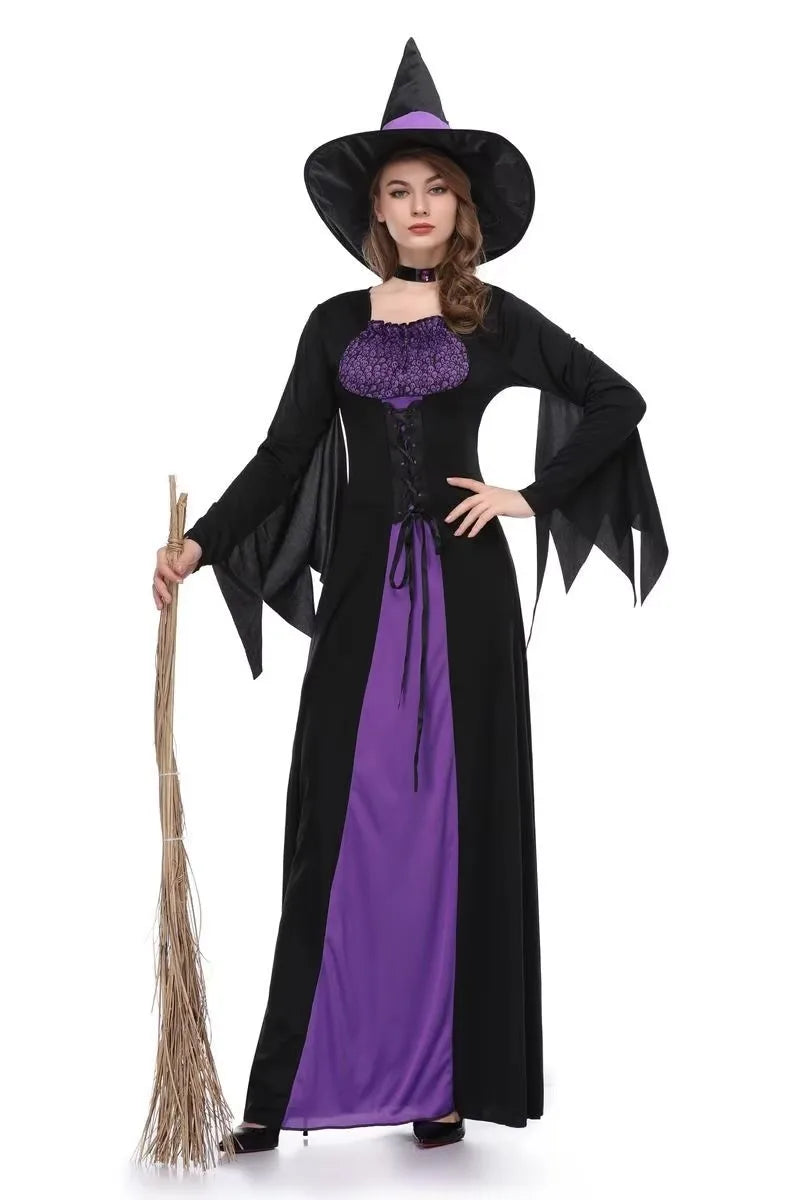 SabbaVie™ Gothic Witch Costume – Elegant Dark Magic Dress