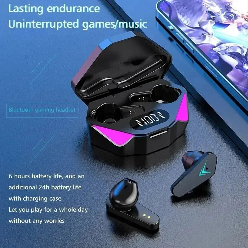 LS™ Wireless Gaming Earbuds with Bluetooth 5.3 & LED Charging Case – Noise Cancelling Gaming Headphones (Sold by SabbaVie™)