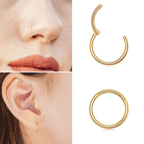 SabbaVie™ Stainless Steel Nose Hoop & Septum Piercing Ring – Minimalist Chic Jewelry