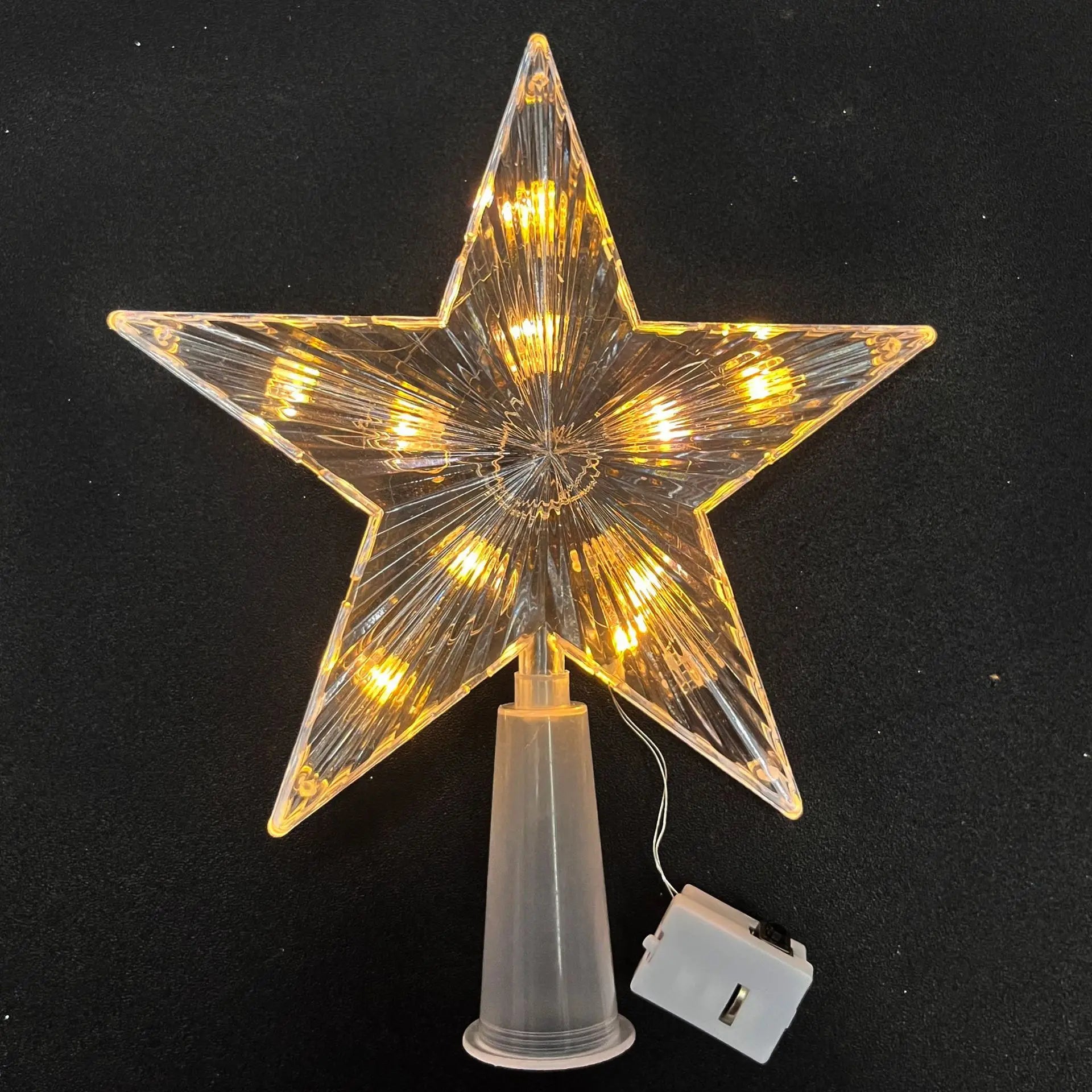 SabbaVie™ LED Glitter Star Tree Topper – Christmas Light Decoration