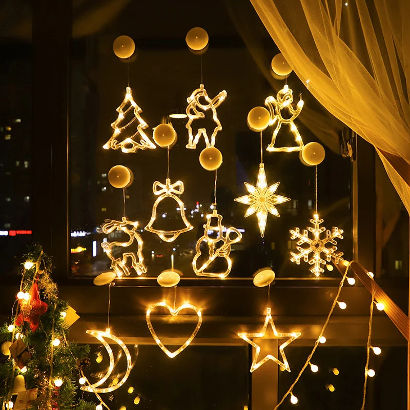 SabbaVie™ LED Hanging Christmas Lights – Angel, Santa, Snowman & More