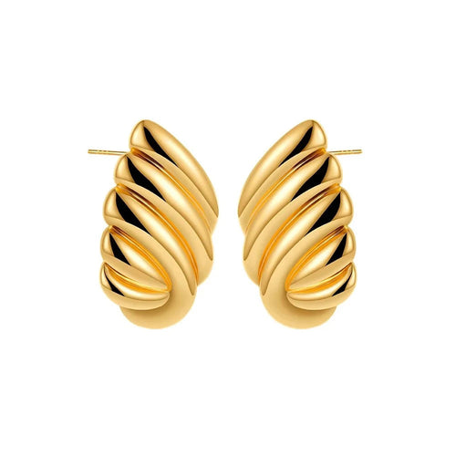 SabbaVie™ Gold Twist Knot Hoop Earrings – Multilayer Stainless Steel Design