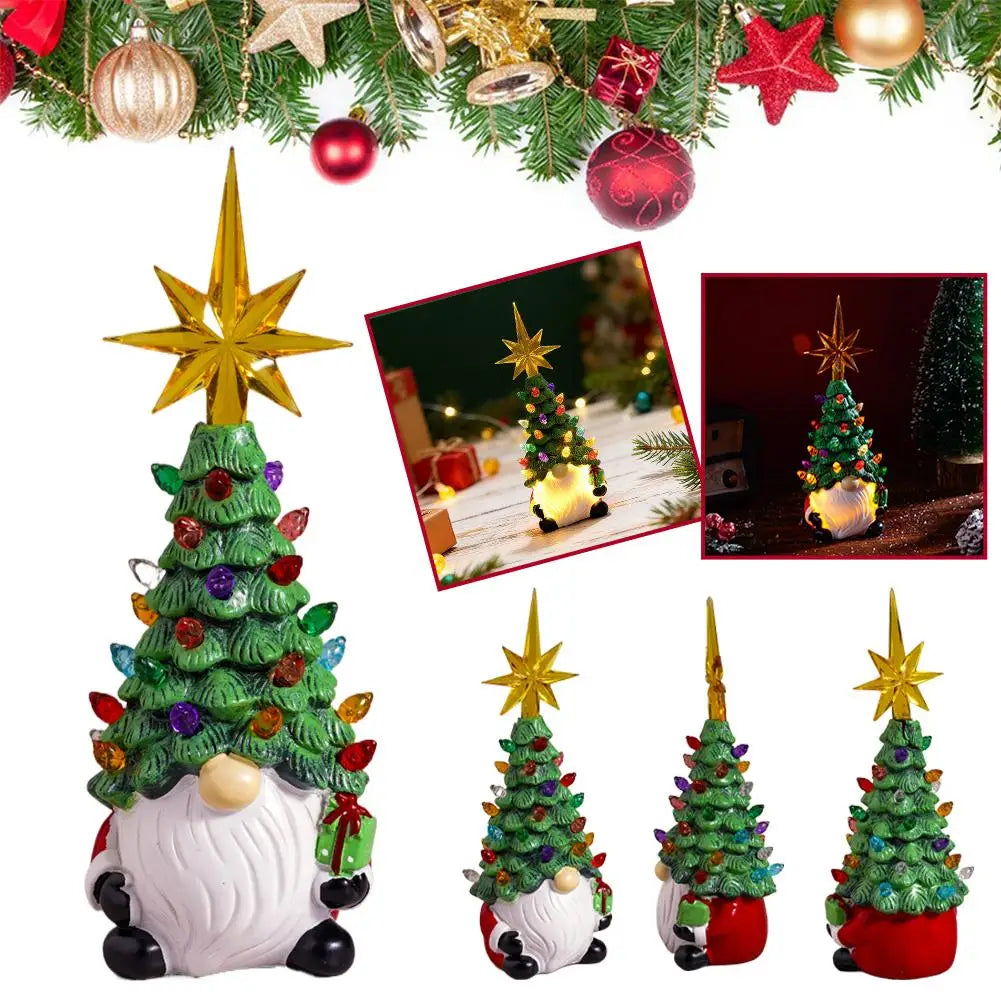 SabbaVie™ Christmas Tree Dwarf Luminous Resin Lamp – Cute LED Desktop Holiday Decoration