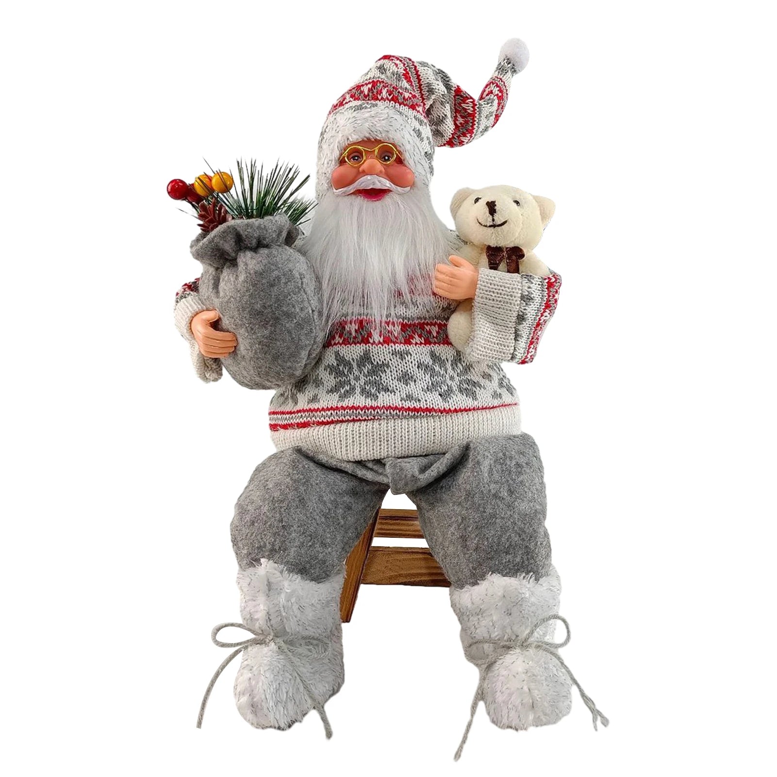 SabbaVie™ Luxury Christmas Standing Santa Figurines – Handcrafted Holiday Décor