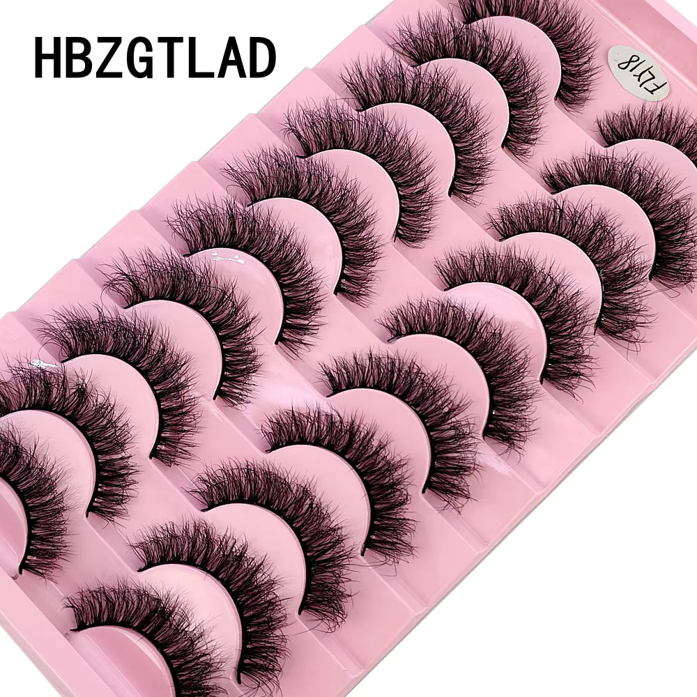 SabbaVie™ 10 Pairs Faux Mink Eyelashes — Natural Volume