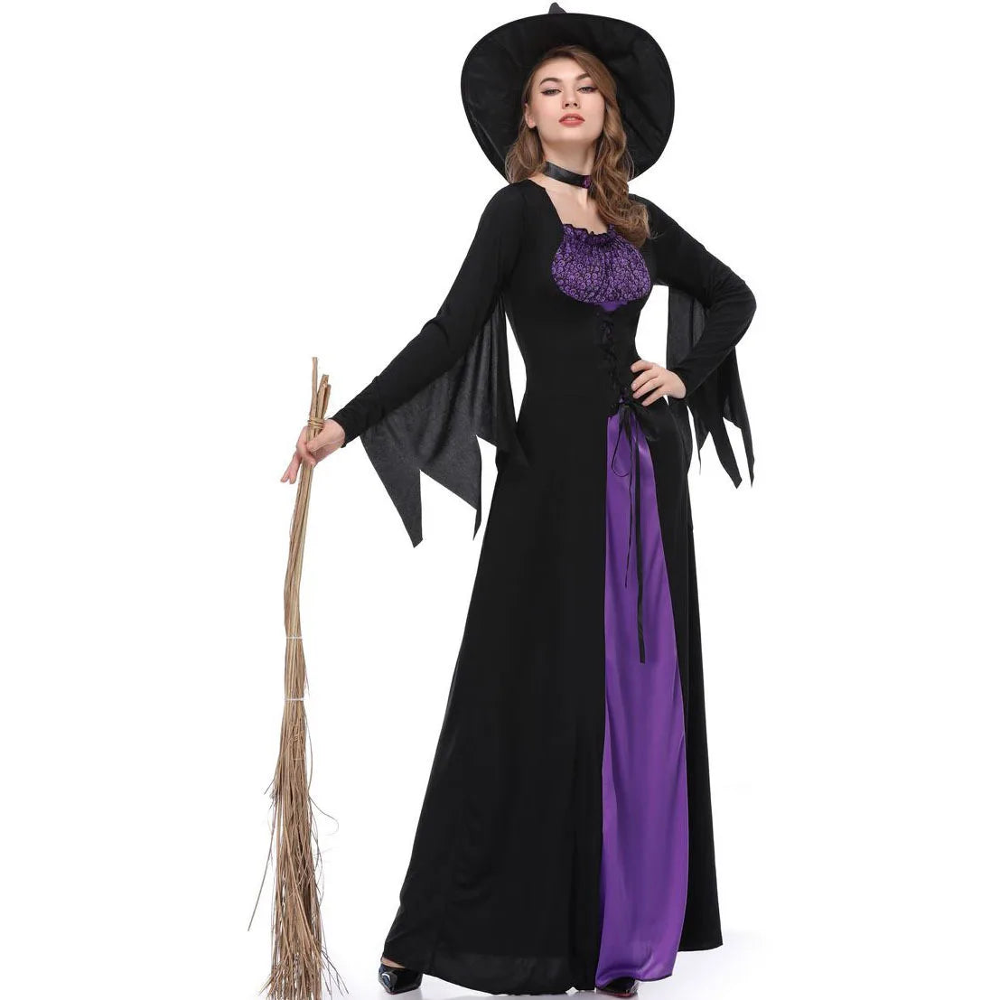 SabbaVie™ Gothic Witch Costume – Elegant Dark Magic Dress