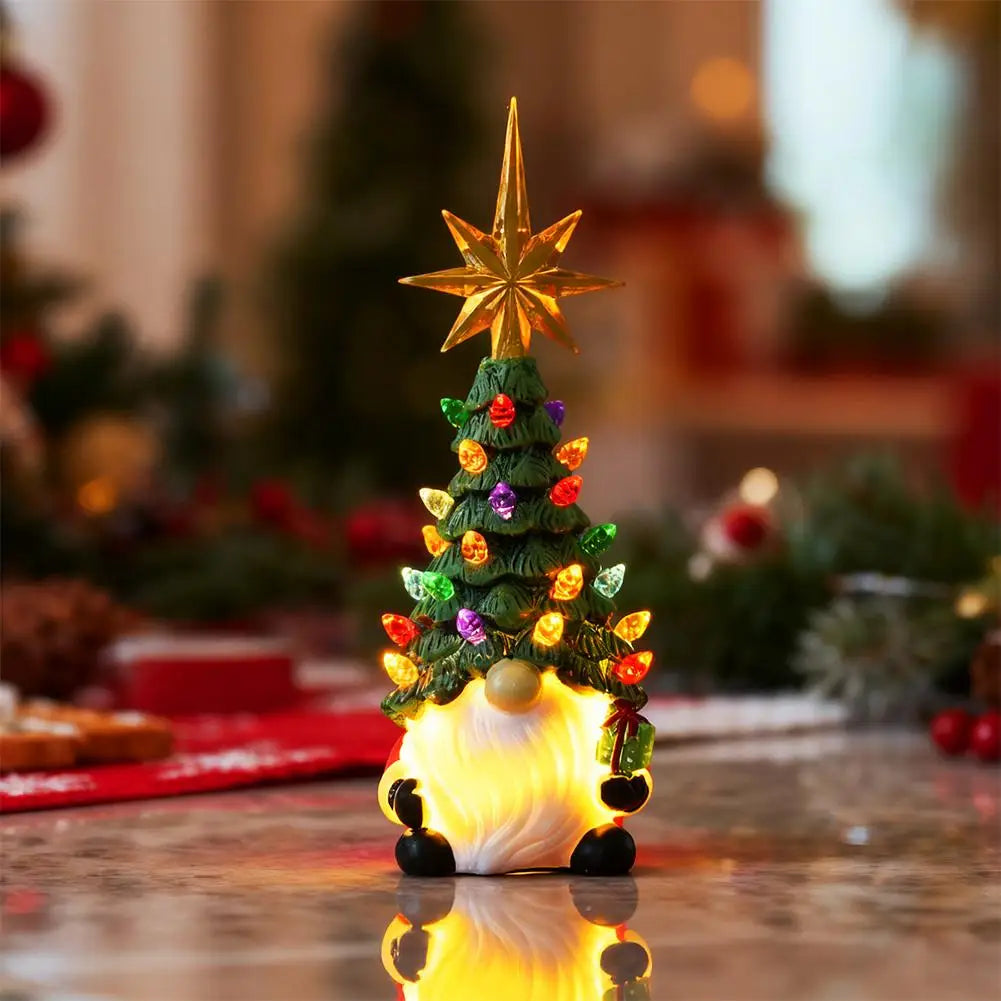 SabbaVie™ Christmas Tree Dwarf Luminous Resin Lamp – Cute LED Desktop Holiday Decoration