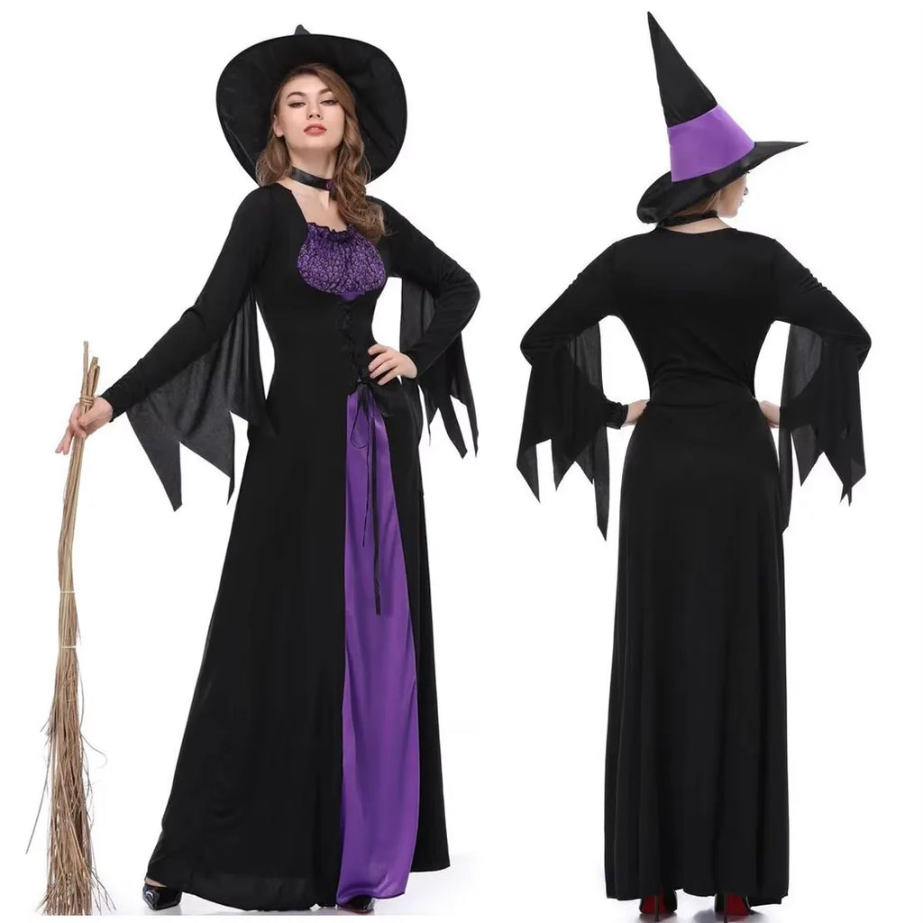 SabbaVie™ Gothic Witch Costume – Elegant Dark Magic Dress