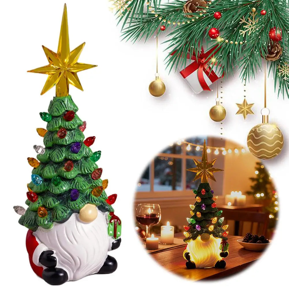 SabbaVie™ Christmas Tree Dwarf Luminous Resin Lamp – Cute LED Desktop Holiday Decoration