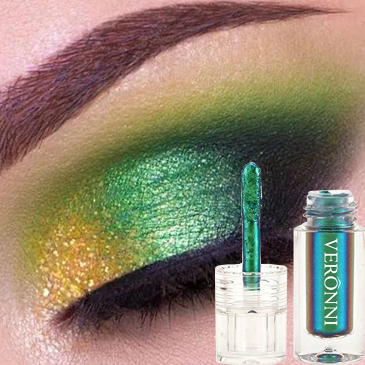 SabbaVie™ Chameleon Liquid Eyeshadow & Lip Glitter – Multi-Chrome Diamond Makeup for Eyes, Lips & Face