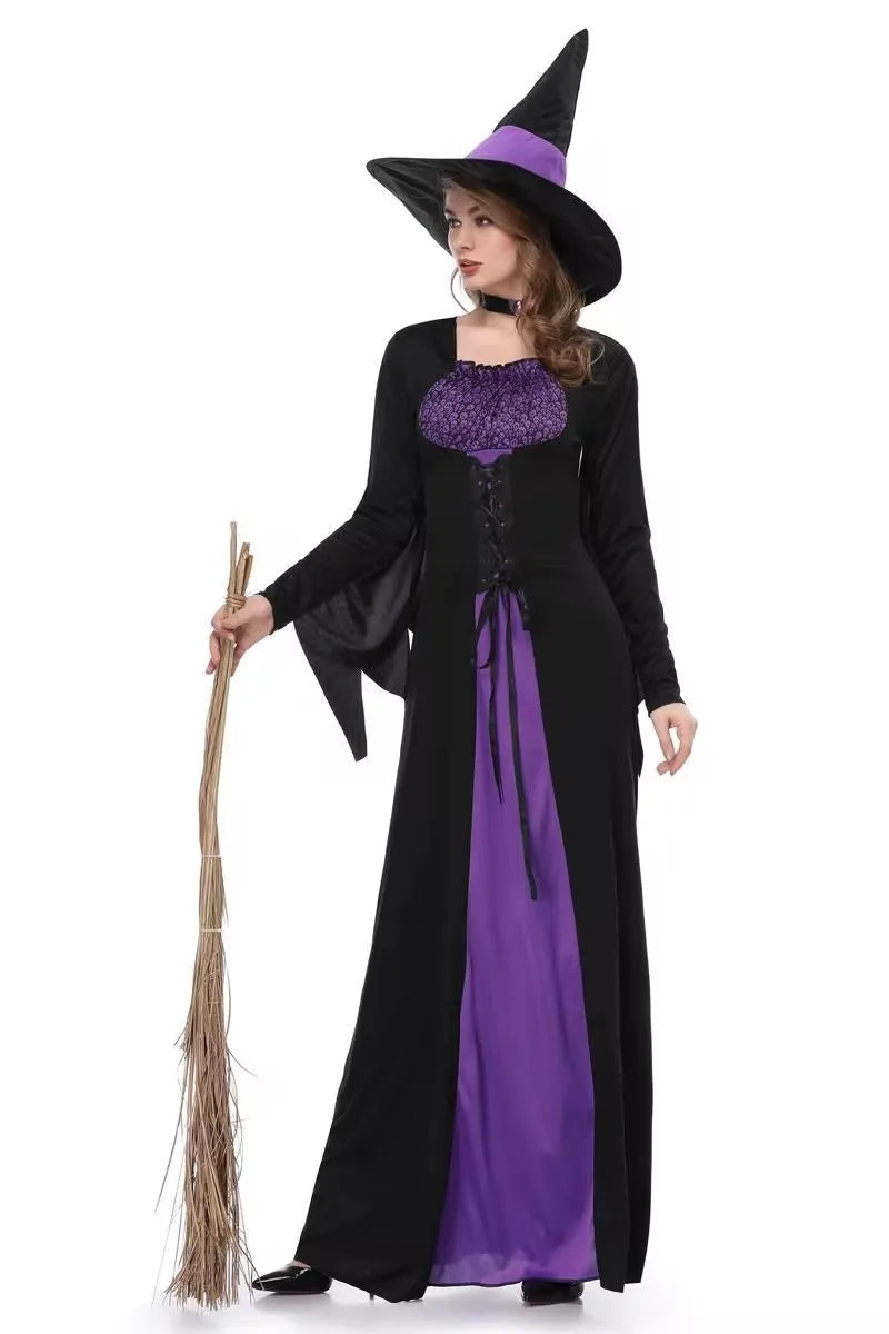 SabbaVie™ Gothic Witch Costume – Elegant Dark Magic Dress