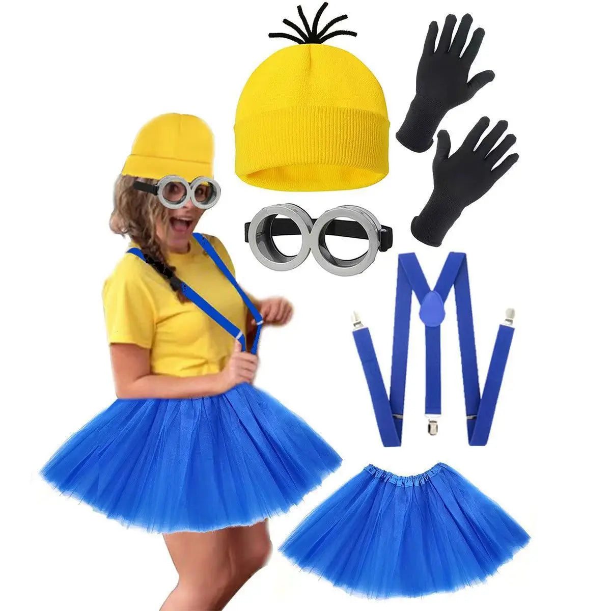 🟡 SabbaVie™ Funny Minions Costume – Family & Group Halloween Outfit