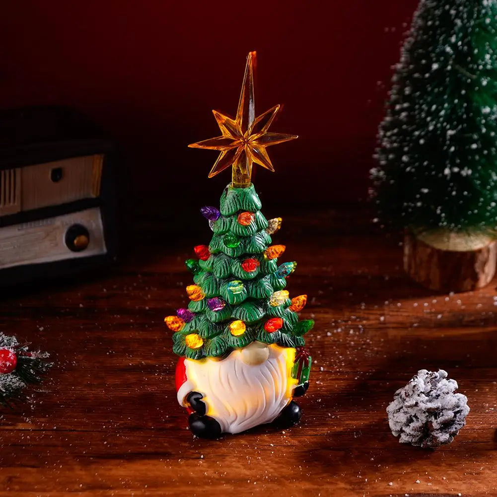 SabbaVie™ Christmas Tree Dwarf Luminous Resin Lamp – Cute LED Desktop Holiday Decoration