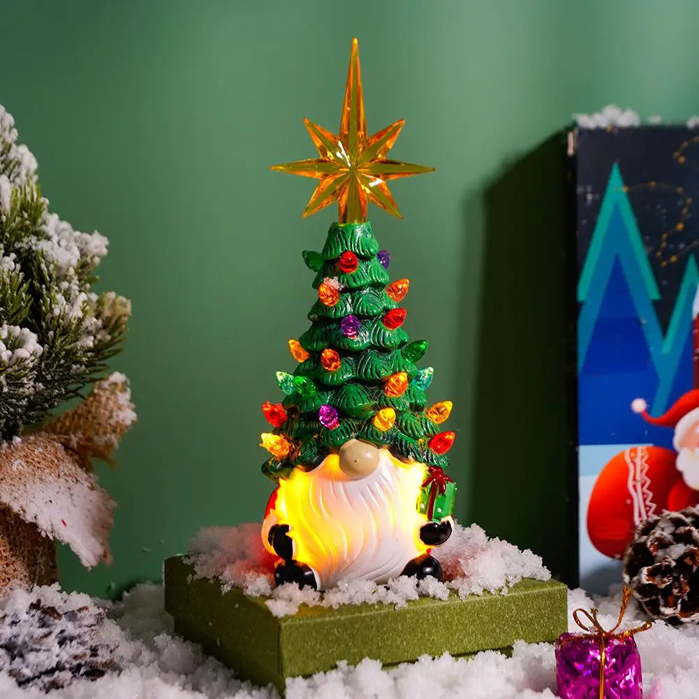 SabbaVie™ Christmas Tree Dwarf Luminous Resin Lamp – Cute LED Desktop Holiday Decoration