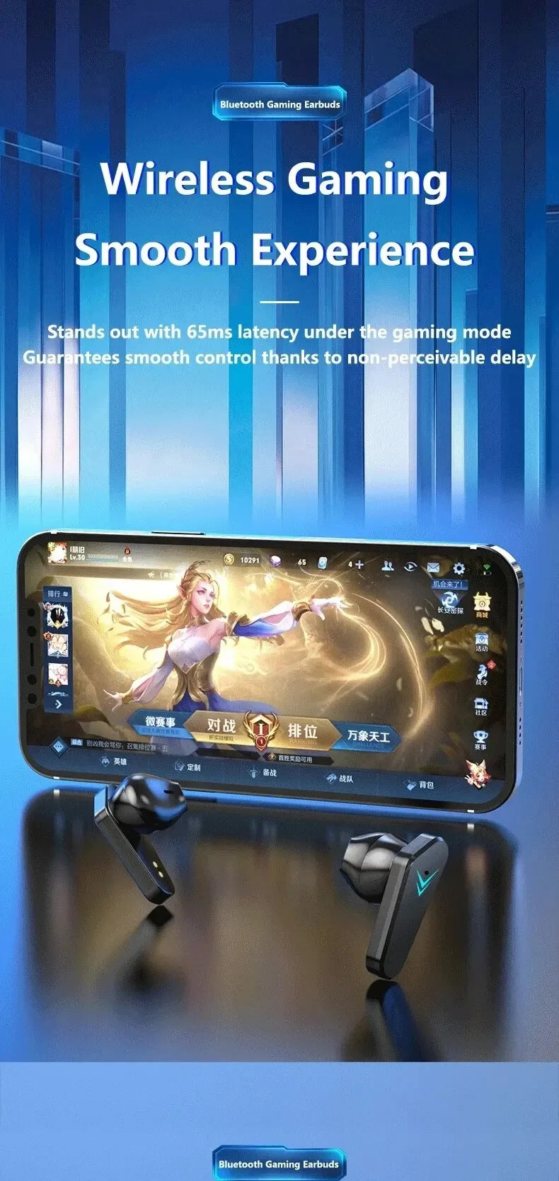 LS™ Wireless Gaming Earbuds with Bluetooth 5.3 & LED Charging Case – Noise Cancelling Gaming Headphones (Sold by SabbaVie™)