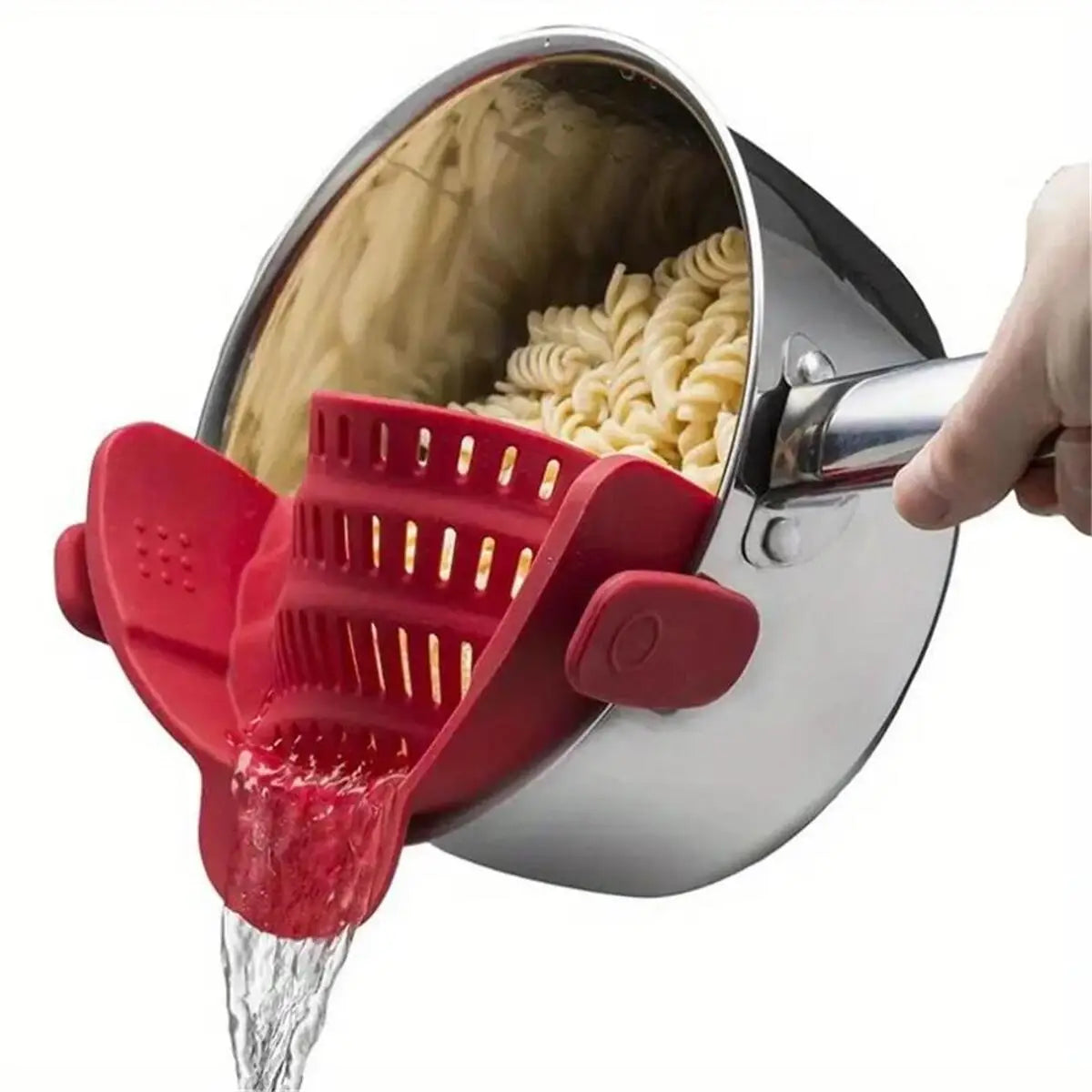 🍝 5️⃣ SabbaVie™ Pot Strainer Clip — Universal Silicone Kitchen Helper