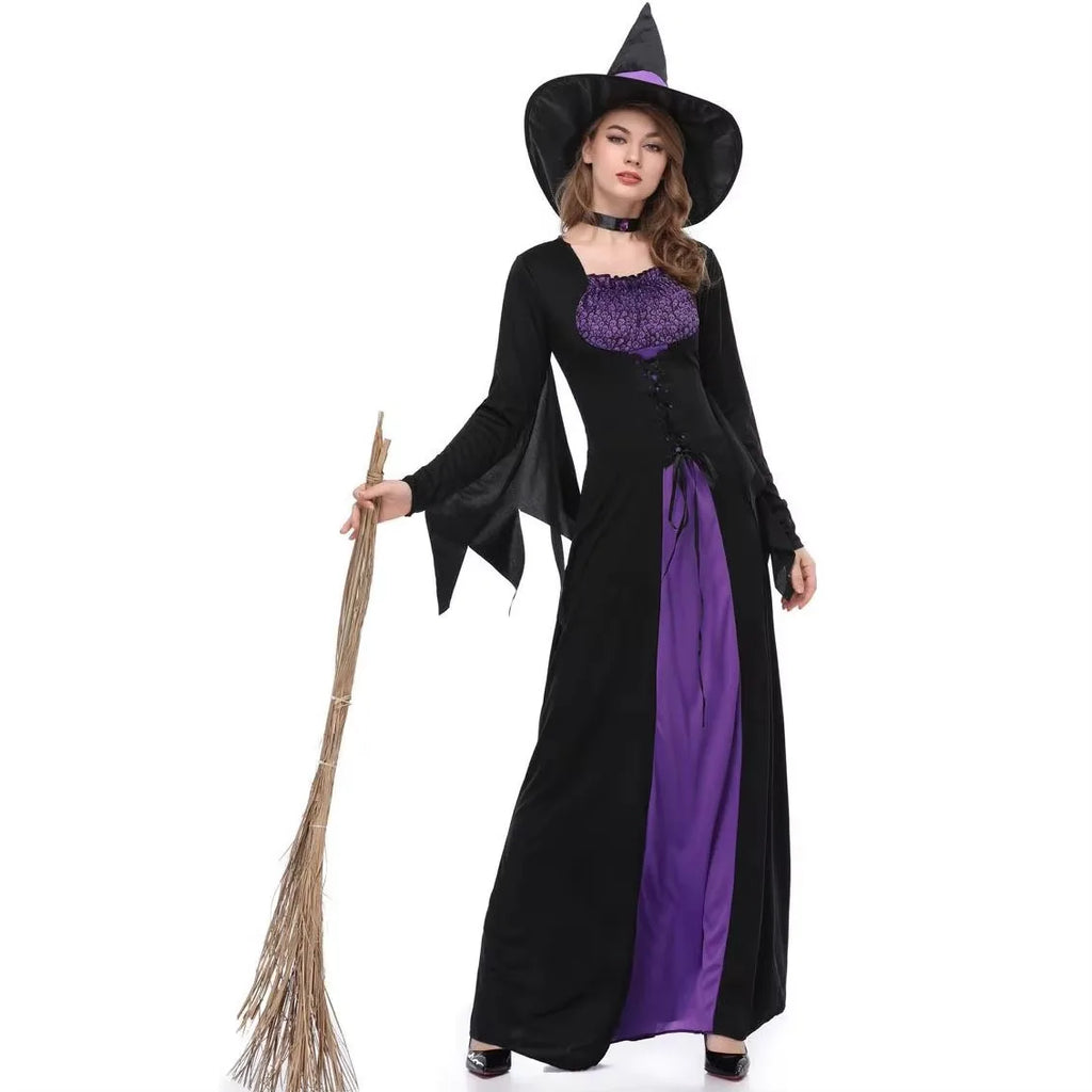 SabbaVie™ Gothic Witch Costume – Elegant Dark Magic Dress