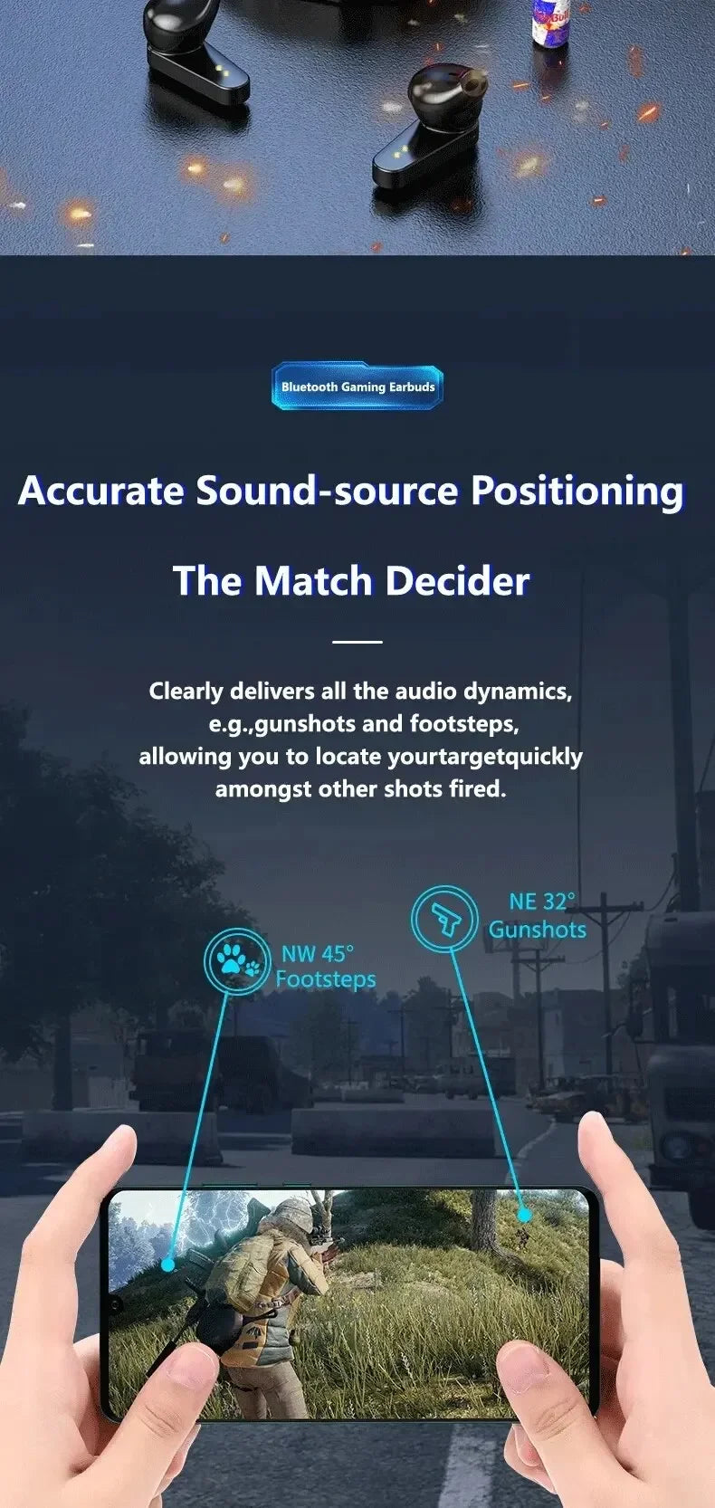 LS™ Wireless Gaming Earbuds with Bluetooth 5.3 & LED Charging Case – Noise Cancelling Gaming Headphones (Sold by SabbaVie™)