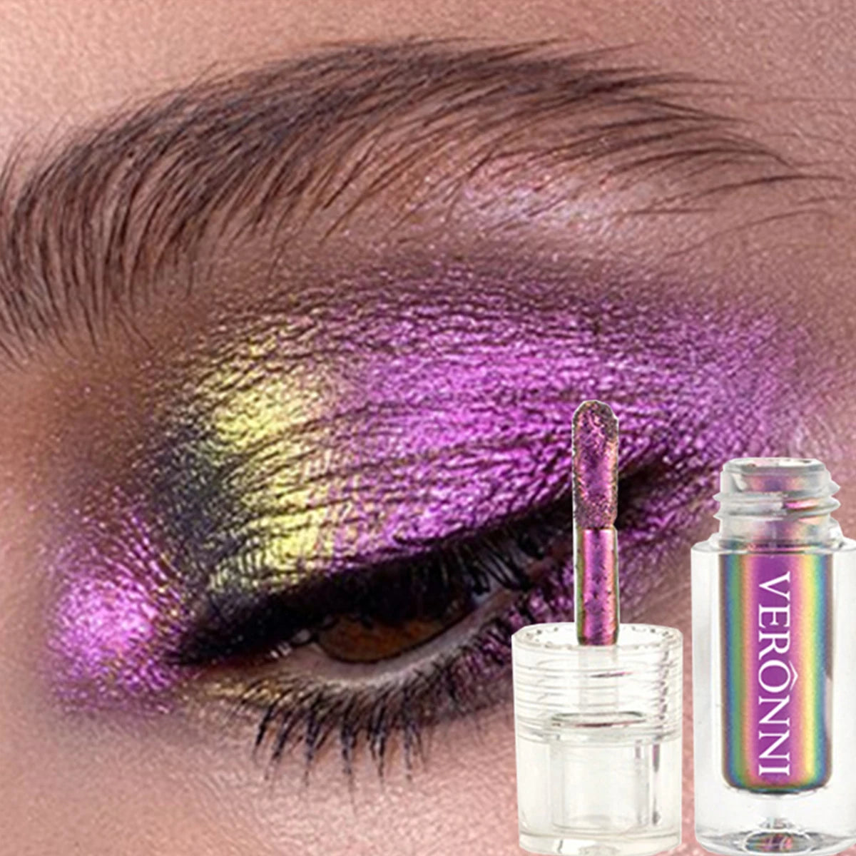 SabbaVie™ Chameleon Liquid Eyeshadow & Lip Glitter – Multi-Chrome Diamond Makeup for Eyes, Lips & Face