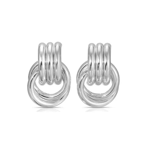 SabbaVie™ Gold Twist Knot Hoop Earrings – Multilayer Stainless Steel Design