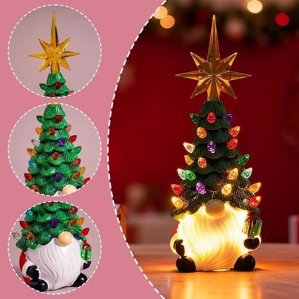 SabbaVie™ Christmas Tree Dwarf Luminous Resin Lamp – Cute LED Desktop Holiday Decoration