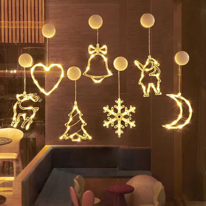 SabbaVie™ LED Hanging Christmas Lights – Angel, Santa, Snowman & More