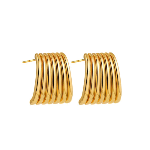 SabbaVie™ Gold Twist Knot Hoop Earrings – Multilayer Stainless Steel Design