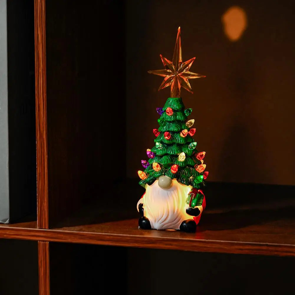 SabbaVie™ Christmas Tree Dwarf Luminous Resin Lamp – Cute LED Desktop Holiday Decoration