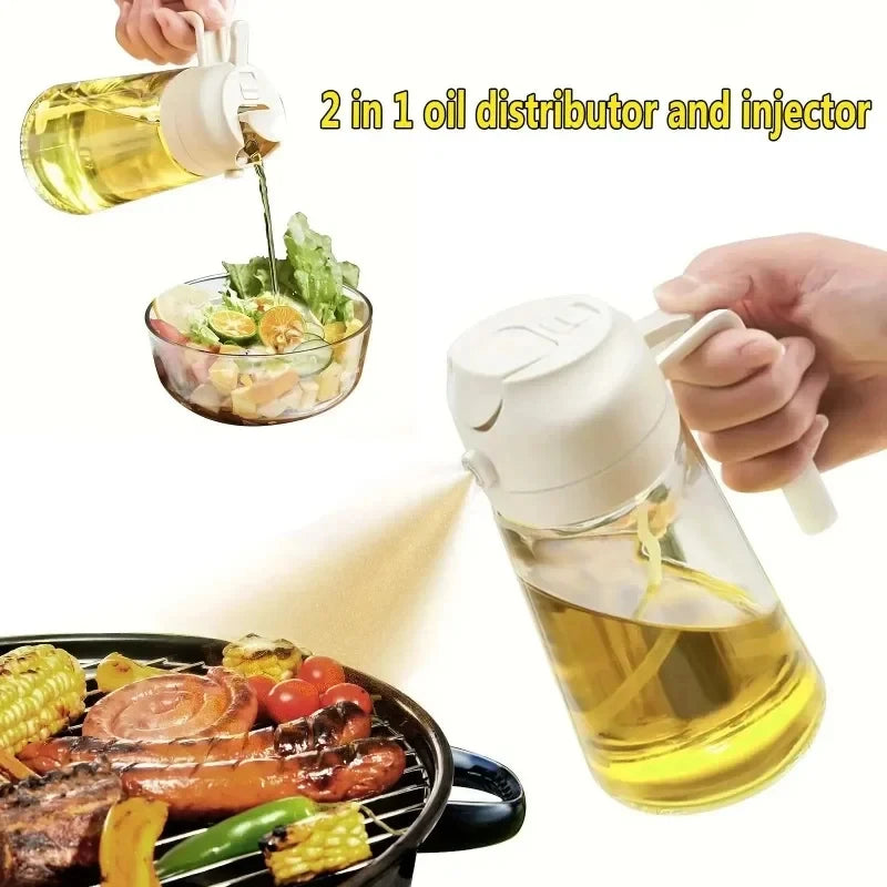 🫙 9️⃣ SabbaVie™ 2-in-1 Oil Dispenser & Sprayer — Precise Cooking Control