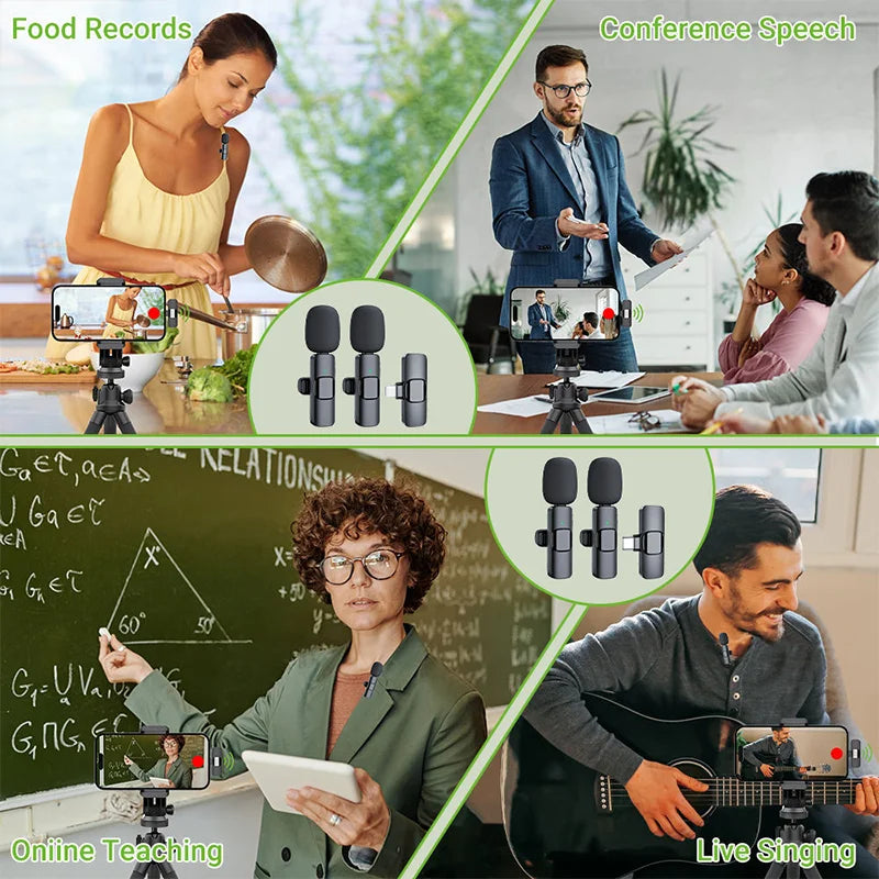 Basix 2.4G Wireless Lavalier Microphone – Portable Mini Clip-On Mic for iPhone & Android Live Streaming, Recording & Gaming (Sold by SabbaVie™)