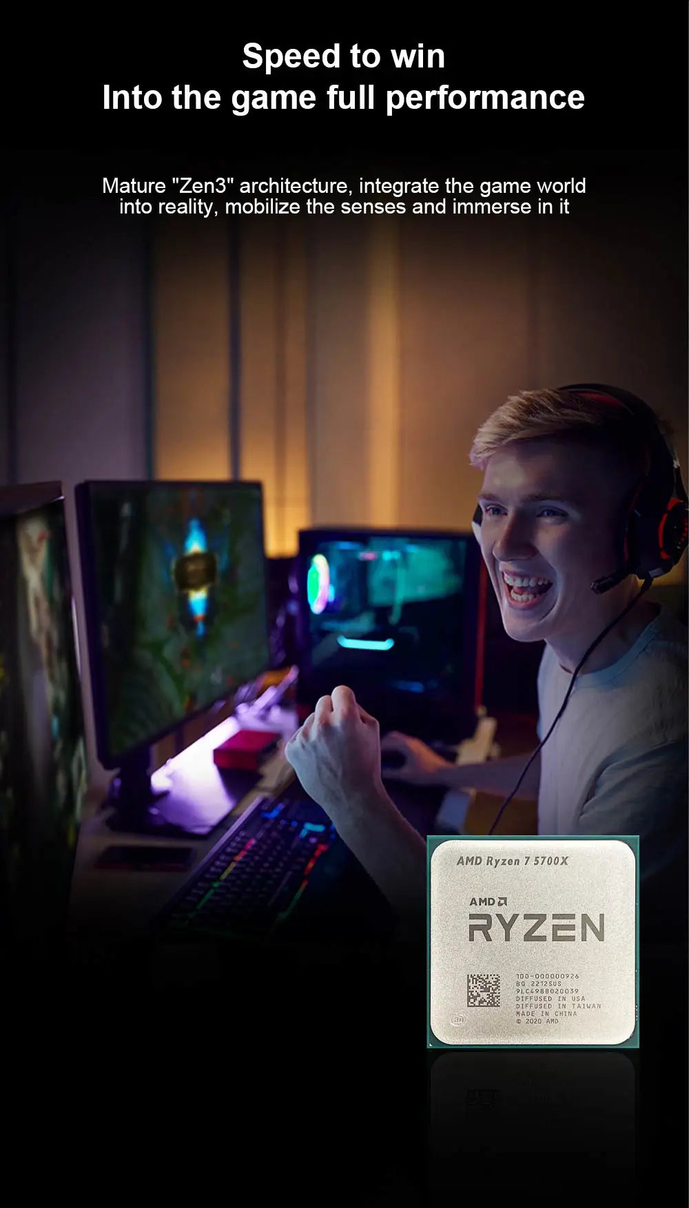 AMD Ryzen™ 7 5700X 8-Core 16-Thread 4.6GHz Processor – High-Performance CPU for Gaming & Productivity (Sold by SabbaVie™)