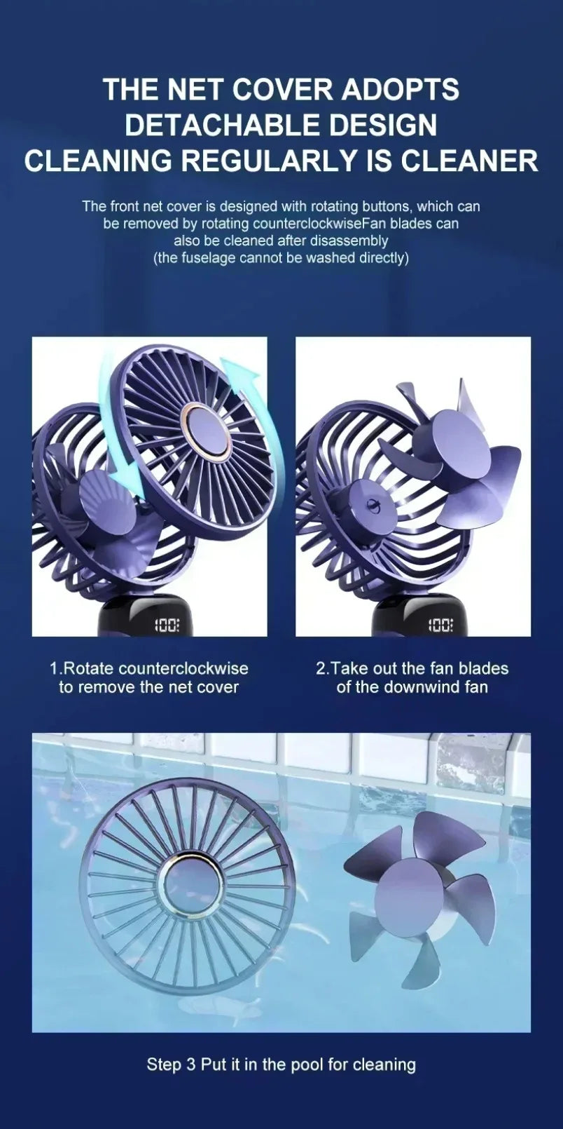 Portable 5-Speed Foldable Desk & Handheld Fan with Phone Stand – USB Rechargeable Mini Cooling Fan (Sold by SabbaVie™)