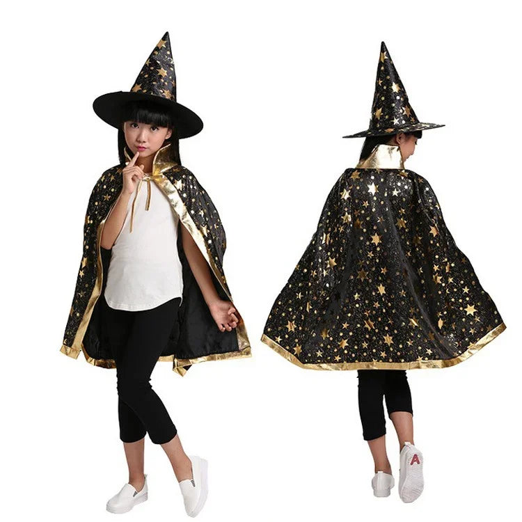 SabbaVie™ Wizard Kids Costume – Magical Cloak & Hat