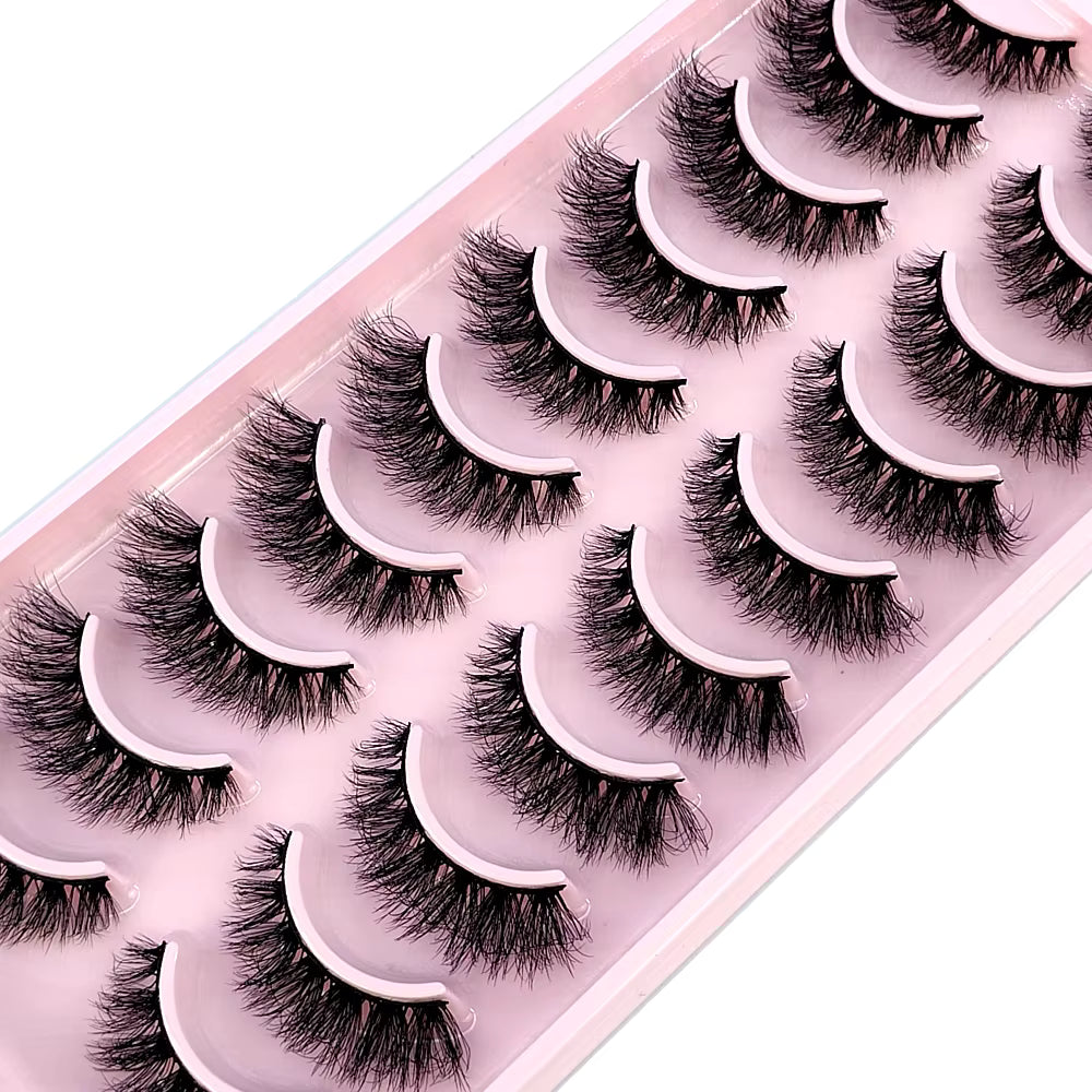 SabbaVie™ 10 Pairs Faux Mink Eyelashes — Natural Volume