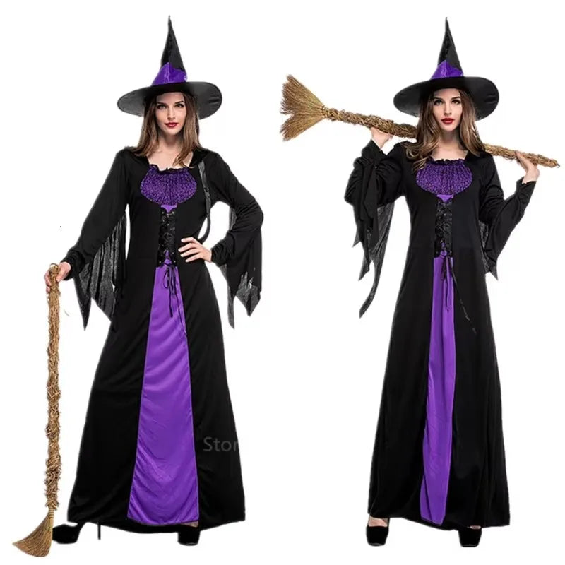 SabbaVie™ Gothic Witch Costume – Elegant Dark Magic Dress