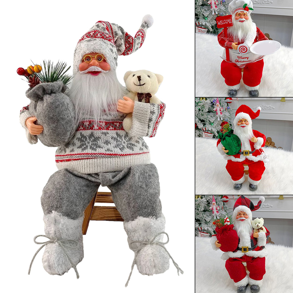 SabbaVie™ Luxury Christmas Standing Santa Figurines – Handcrafted Holiday Décor