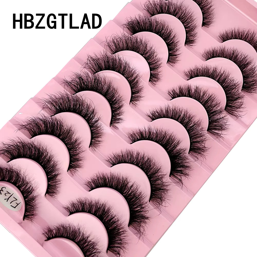 SabbaVie™ 10 Pairs Faux Mink Eyelashes — Natural Volume
