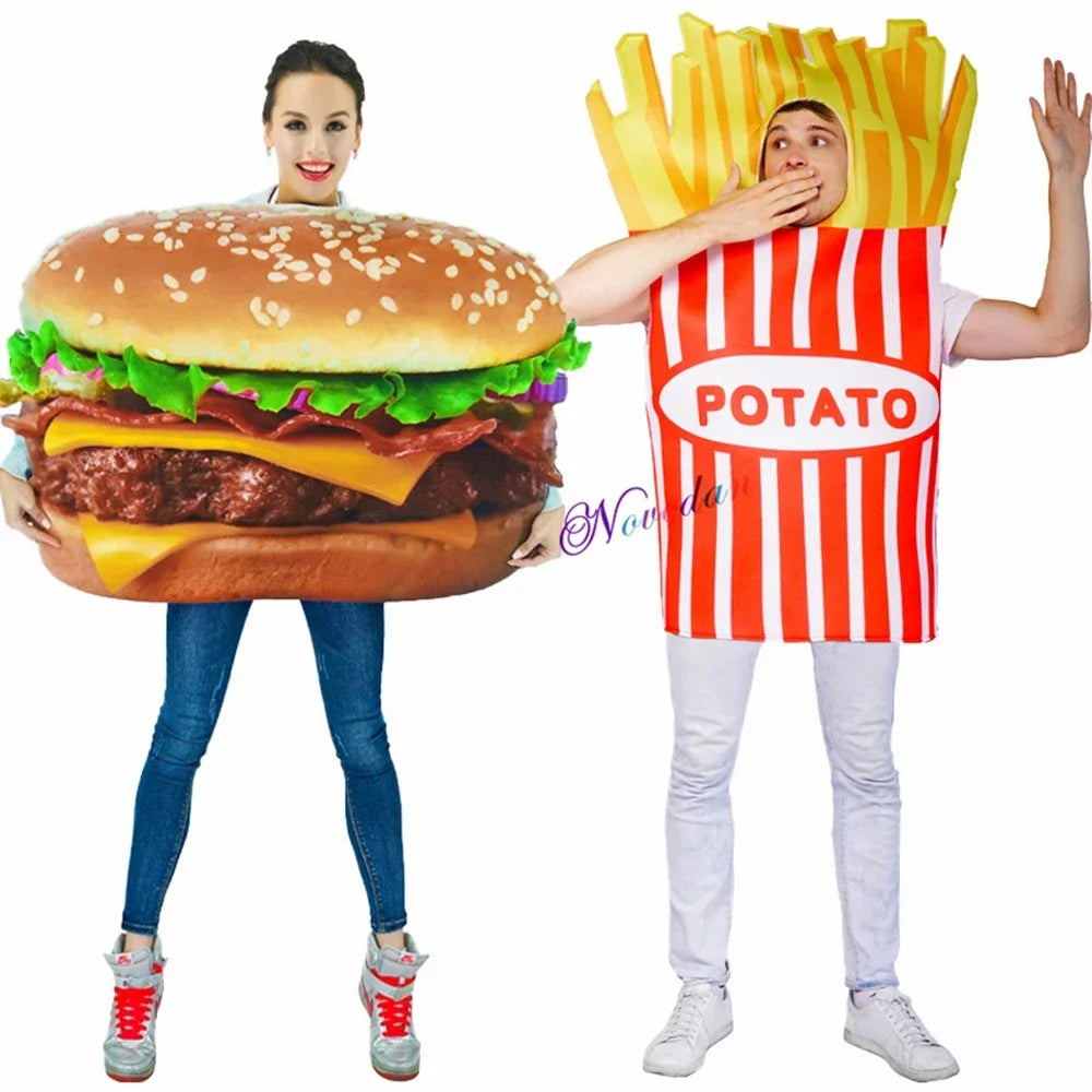 SabbaVie™ Funny Food Costume Set – Burger & Fries Halloween Outfit